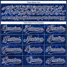 Загрузить изображение в средство просмотра галереи, Custom Navy White 3D Splash Art Hockey Lace Neck Jersey