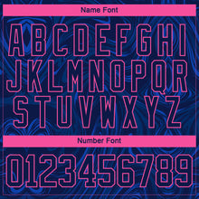 Загрузить изображение в средство просмотра галереи, Custom Navy Pink-White 3D Splash Art Hockey Lace Neck Jersey