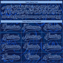 Charger l'image dans la galerie, Custom Navy Light Blue-White 3D Splash Art Hockey Lace Neck Jersey