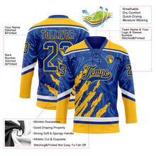 Charger l'image dans la galerie, Custom Royal Gold-White 3D Splash Art Hockey Lace Neck Jersey