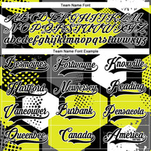 Load image into Gallery viewer, Custom Neon Yellow Black-White 3D Pattern Geometric Shape Hockey Lace Neck Jersey