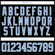 Load image into Gallery viewer, Custom Light Blue Black-White 3D Pattern Geometric Shape Hockey Lace Neck Jersey