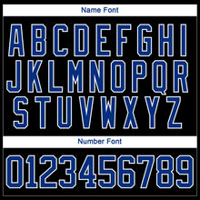 Load image into Gallery viewer, Custom Royal Black-White 3D Pattern Geometric Shape Hockey Lace Neck Jersey