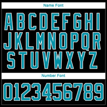 Load image into Gallery viewer, Custom Teal Black-White 3D Pattern Geometric Shape Hockey Lace Neck Jersey