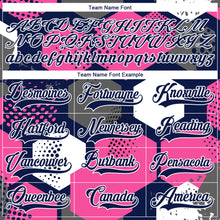 Load image into Gallery viewer, Custom Pink Navy-White 3D Pattern Geometric Shape Hockey Lace Neck Jersey