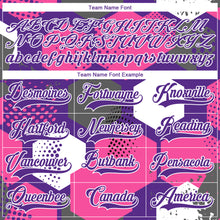 Load image into Gallery viewer, Custom Pink Purple-White 3D Pattern Geometric Shape Hockey Lace Neck Jersey
