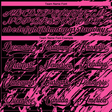 Load image into Gallery viewer, Custom Black Pink-White 3D Splash Art Hockey Lace Neck Jersey