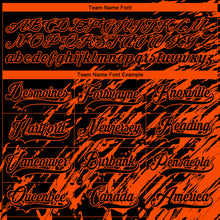 Load image into Gallery viewer, Custom Black Orange-White 3D Splash Art Hockey Lace Neck Jersey