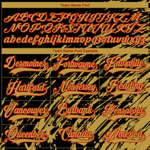 Load image into Gallery viewer, Custom Black Old Gold Red-White 3D Splash Art Hockey Lace Neck Jersey