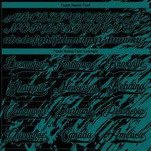 Load image into Gallery viewer, Custom Black Teal-White 3D Splash Art Hockey Lace Neck Jersey