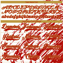 Load image into Gallery viewer, Custom White Red-Old Gold 3D Splash Art Hockey Lace Neck Jersey