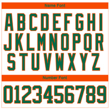 Load image into Gallery viewer, Custom White Kelly Green-Orange 3D Splash Art Hockey Lace Neck Jersey