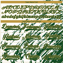 Load image into Gallery viewer, Custom White Green-Old Gold 3D Splash Art Hockey Lace Neck Jersey