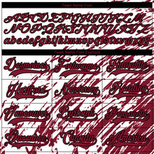 Laden Sie das Bild in den Galerie-Viewer, Custom White Crimson-Black 3D Splash Art Hockey Lace Neck Jersey