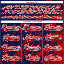 Загрузить изображение в средство просмотра галереи, Custom Navy Red-White 3D Splash Art Hockey Lace Neck Jersey