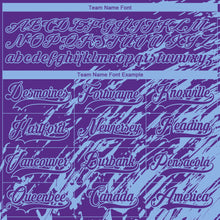 Load image into Gallery viewer, Custom Purple Light Blue-White 3D Splash Art Hockey Lace Neck Jersey