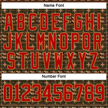 Charger l'image dans la galerie, Custom Black Red-Old Gold 3D Pattern Native Americans Tribal Indigenous People Hockey Lace Neck Jersey