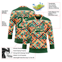 Laden Sie das Bild in den Galerie-Viewer, Custom Green Cream 3D Pattern Native Americans Tribal Indigenous People Hockey Lace Neck Jersey