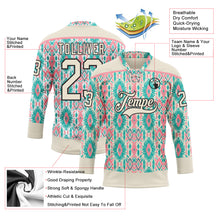 Загрузить изображение в средство просмотра галереи, Custom Cream Green Black-Medium Pink 3D Pattern Native Americans Tribal Indigenous People Hockey Lace Neck Jersey