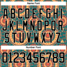 Load image into Gallery viewer, Custom Black Green Orange-Cream 3D Pattern Native Americans Tribal Indigenous People Hockey Lace Neck Jersey