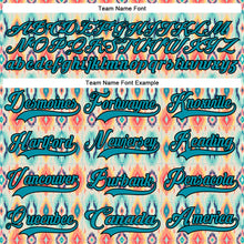 Charger l'image dans la galerie, Custom Cream Teal Orange-Black 3D Pattern Native Americans Tribal Indigenous People Hockey Lace Neck Jersey