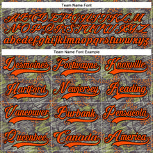 Load image into Gallery viewer, Custom Camo Orange-Black 3D Camouflage Grunge Leopard Hockey Lace Neck Jersey