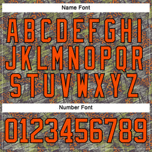 Load image into Gallery viewer, Custom Camo Orange-Black 3D Camouflage Grunge Leopard Hockey Lace Neck Jersey