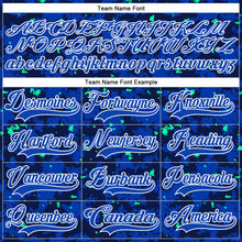 Load image into Gallery viewer, Custom Camo Thunder Blue Navy Green-White 3D Camouflage Flame Hockey Lace Neck Jersey