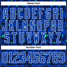 Load image into Gallery viewer, Custom Camo Thunder Blue Navy Green-White 3D Camouflage Flame Hockey Lace Neck Jersey