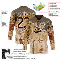 Charger l'image dans la galerie, Custom Camo Brown-White 3D Camouflage Grunge Hockey Lace Neck Jersey