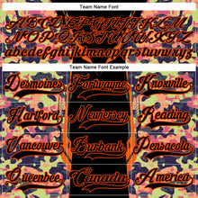 Load image into Gallery viewer, Custom Camo Black-Orange 3D Camouflage Pixel Hockey Lace Neck Jersey