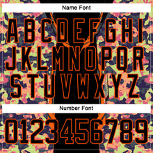 Load image into Gallery viewer, Custom Camo Black-Orange 3D Camouflage Pixel Hockey Lace Neck Jersey