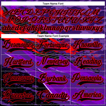 Charger l'image dans la galerie, Custom Camo Black Purple-Fire Red 3D Camouflage Grunge Hockey Lace Neck Jersey