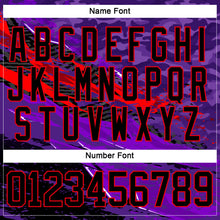 Charger l'image dans la galerie, Custom Camo Black Purple-Fire Red 3D Camouflage Grunge Hockey Lace Neck Jersey