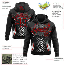 Charger l'image dans la galerie, Custom Stitched Black Red-White 3D Pattern Design E-sports Pullover Sweatshirt Hoodie