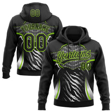 Charger l'image dans la galerie, Custom Stitched Black Neon Green-White 3D Pattern Design E-sports Pullover Sweatshirt Hoodie