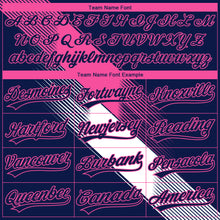 Laden Sie das Bild in den Galerie-Viewer, Custom Stitched Navy Pink-White 3D Pattern Design E-sports Pullover Sweatshirt Hoodie