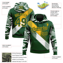 Загрузить изображение в средство просмотра галереи, Custom Stitched Green Gold-White 3D Pattern Design E-sports Pullover Sweatshirt Hoodie