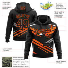 Charger l'image dans la galerie, Custom Stitched Black Orange-White 3D Pattern Design E-sports Pullover Sweatshirt Hoodie
