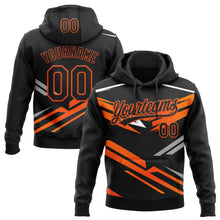 Charger l'image dans la galerie, Custom Stitched Black Orange-White 3D Pattern Design E-sports Pullover Sweatshirt Hoodie