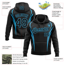 Charger l'image dans la galerie, Custom Stitched Black Sky Blue 3D Pattern Design E-sports Pullover Sweatshirt Hoodie