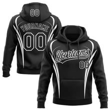 Load image into Gallery viewer, Custom Stitched Black White 3D Pattern Design E-sports Pullover Sweatshirt Hoodie
