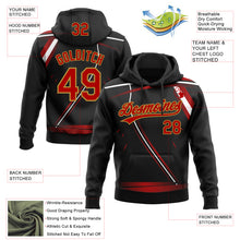 Charger l'image dans la galerie, Custom Stitched Black Red Old Gold-White 3D Pattern Design E-sports Pullover Sweatshirt Hoodie
