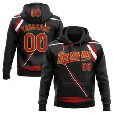 Charger l'image dans la galerie, Custom Stitched Black Red Old Gold-White 3D Pattern Design E-sports Pullover Sweatshirt Hoodie