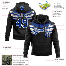 Load image into Gallery viewer, Custom Stitched Black Royal-White 3D Pattern Design E-sports Pullover Sweatshirt Hoodie