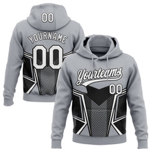 Charger l'image dans la galerie, Custom Stitched Gray White-Black 3D Pattern Design E-sports Pullover Sweatshirt Hoodie