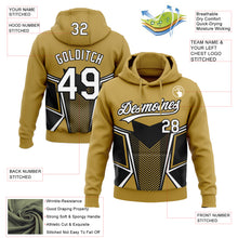 Load image into Gallery viewer, Custom Stitched Old Gold White-Black 3D Pattern Design E-sports Pullover Sweatshirt Hoodie