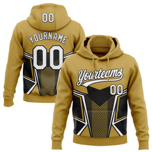 Load image into Gallery viewer, Custom Stitched Old Gold White-Black 3D Pattern Design E-sports Pullover Sweatshirt Hoodie