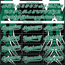 Laden Sie das Bild in den Galerie-Viewer, Custom Stitched Kelly Green Black-White 3D Pattern Design E-sports Pullover Sweatshirt Hoodie