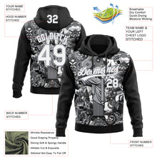 Load image into Gallery viewer, Custom Stitched Black White-Gray 3D Pattern Design Religion Jesus Christ Pullover Sweatshirt Hoodie